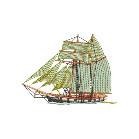 Boat Embroidery Design