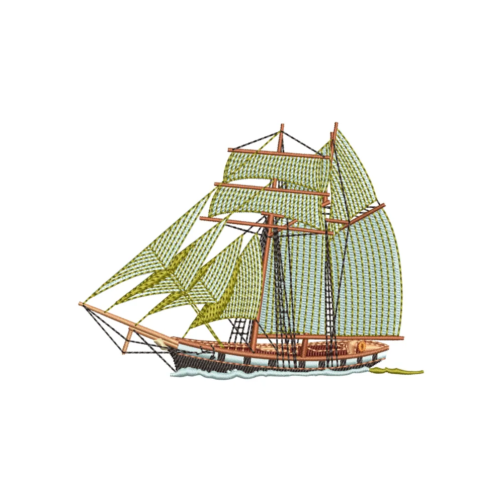 Boat Embroidery Design