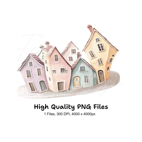 Charming Whimsical Houses Clipart Bundle