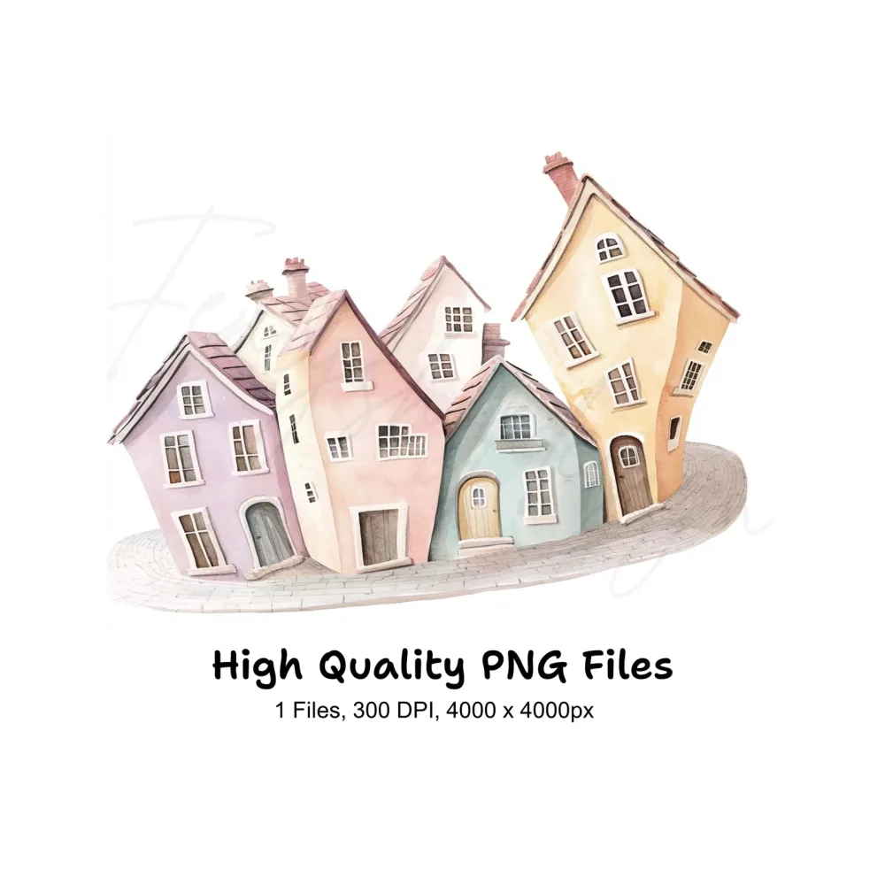 Charming Whimsical Houses Clipart Bundle