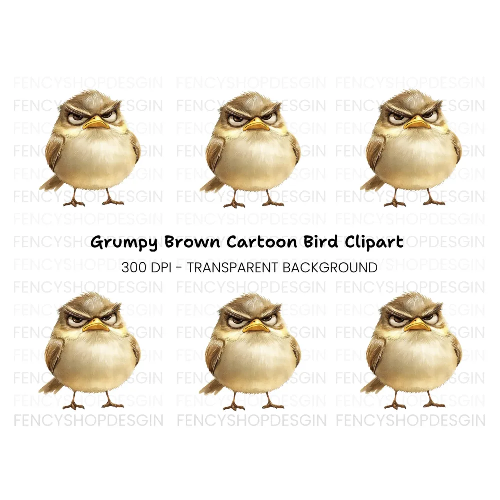 Grumpy Bird Clipart Bundle