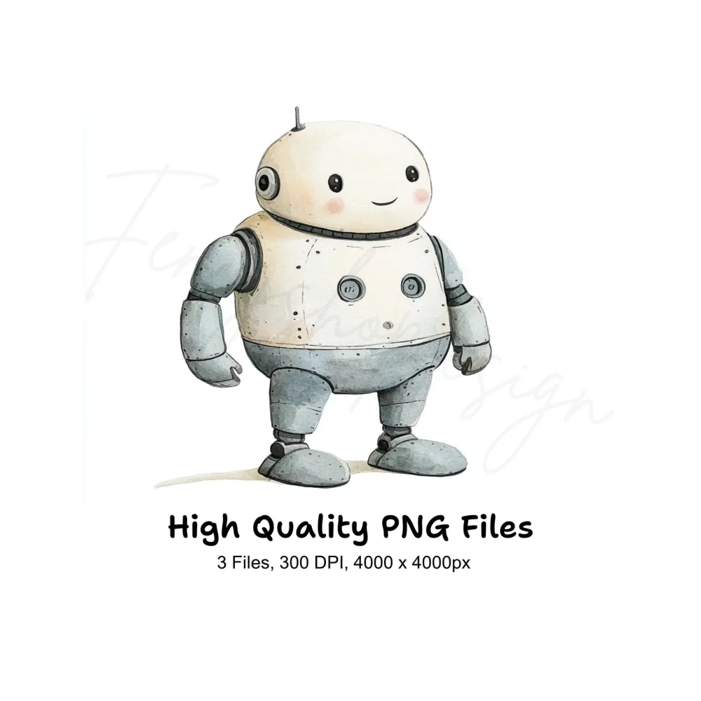 Cute Robot Clipart Bundle
