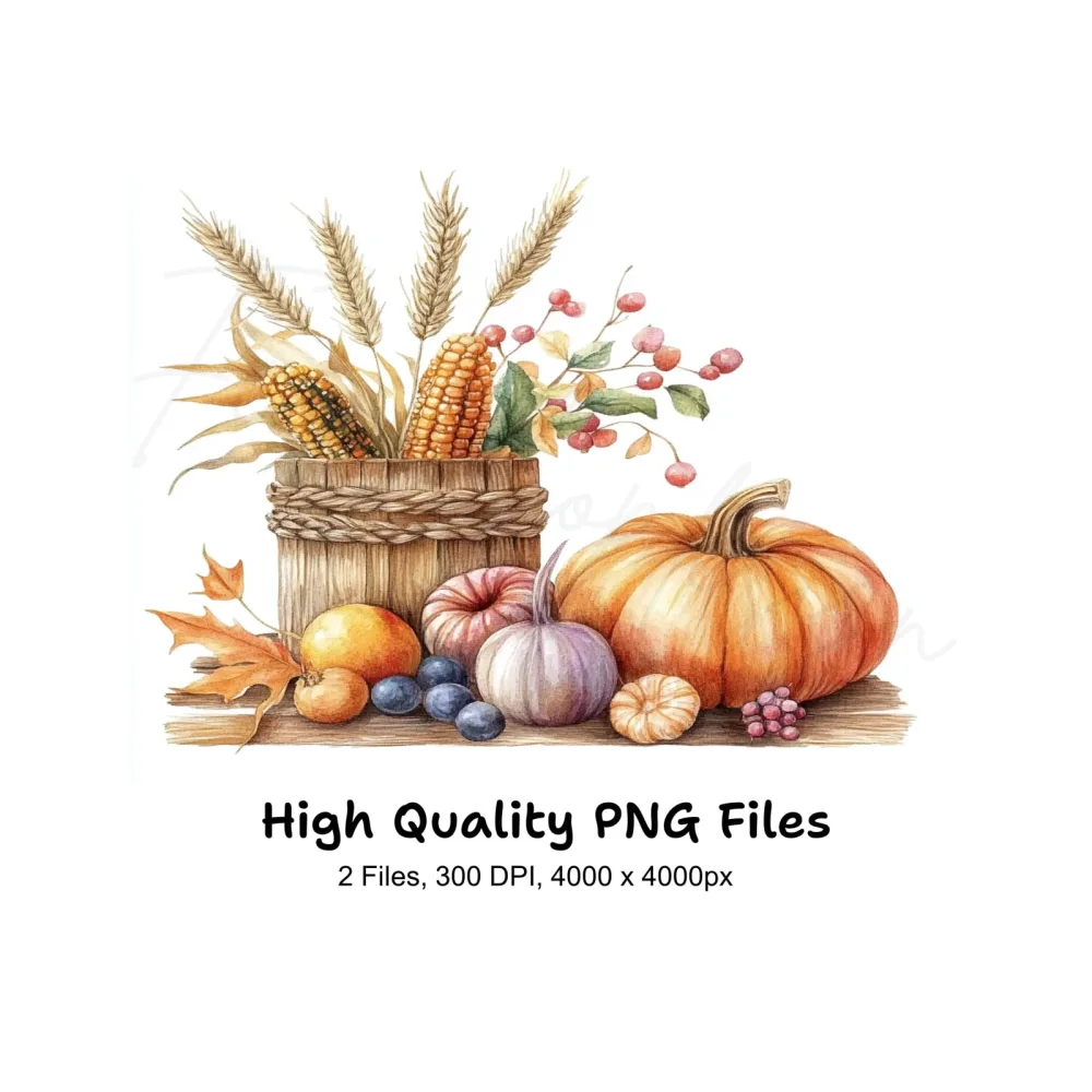 Autumn Harvest Picnic Clipart Bundle