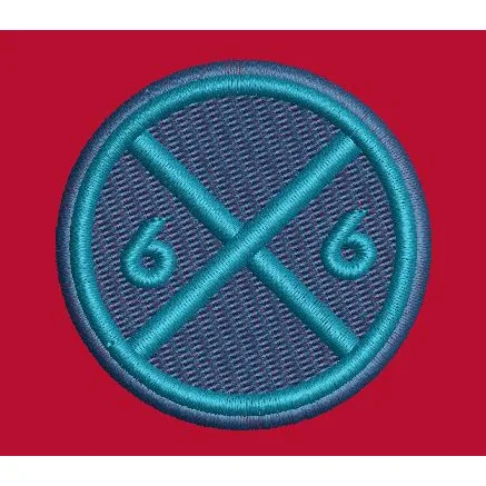 Circle Crossed Numeric Emblem Embroidery Design
