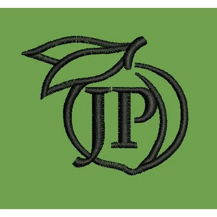Monogrammed Fruit Emblem Embroidery Design