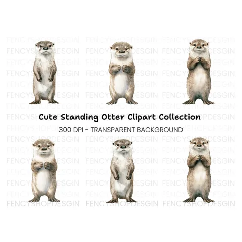 Cute Otter Clipart Bundle