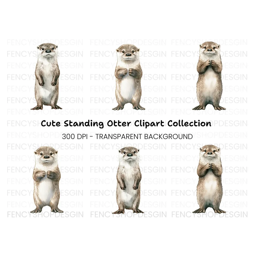 Cute Otter Clipart Bundle