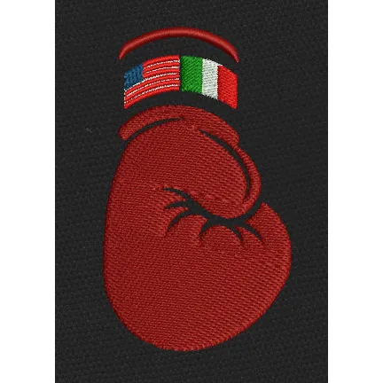 Boxing Glove Red Embroidery Design