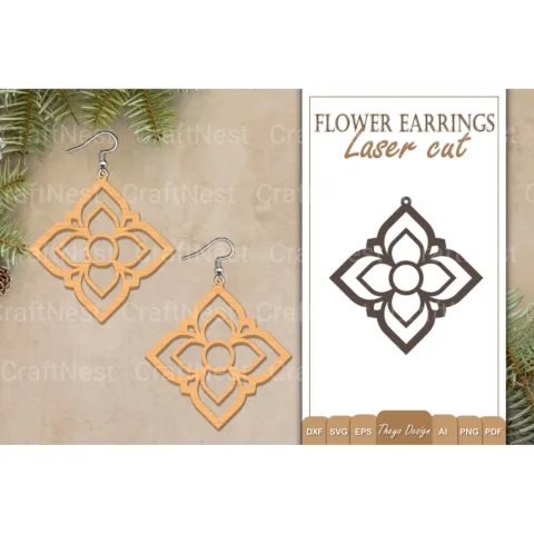Earrings Flower SVG Bundle