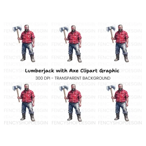 Lumberjack With Axe Clipart Bundle