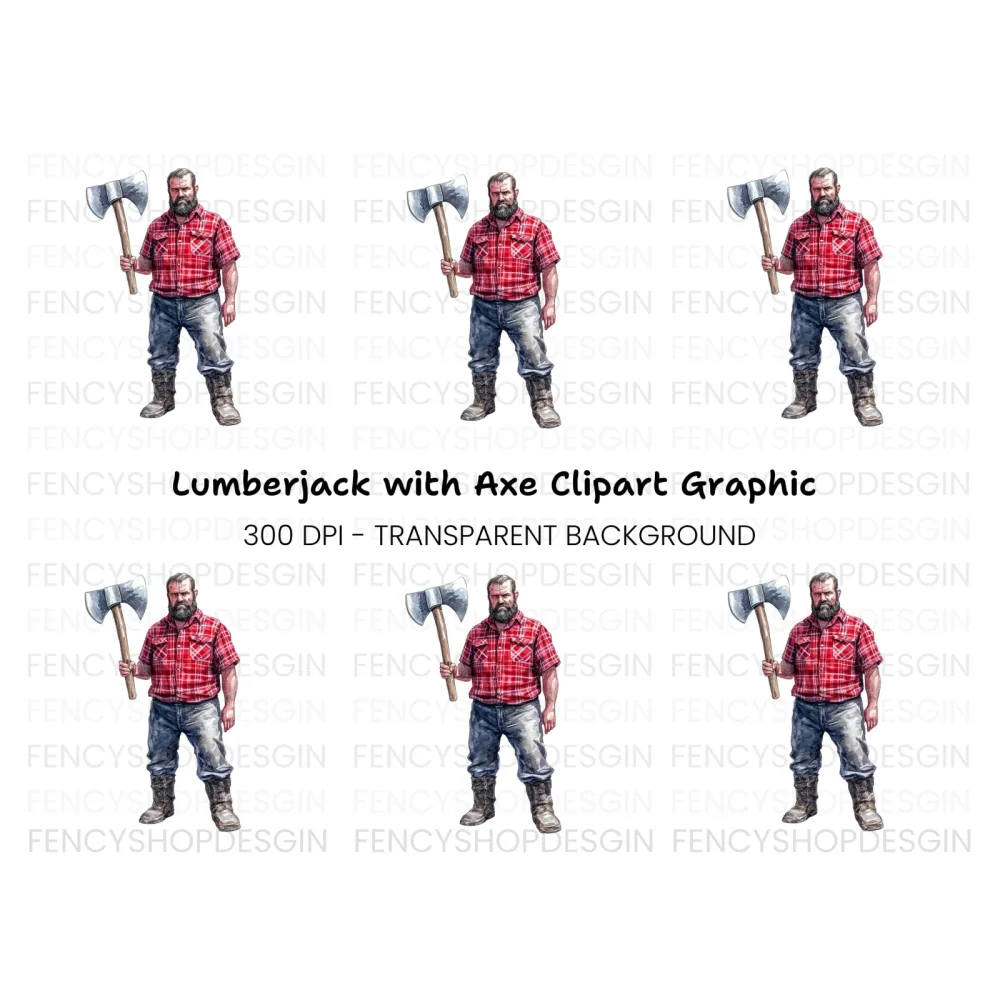 Lumberjack With Axe Clipart Bundle