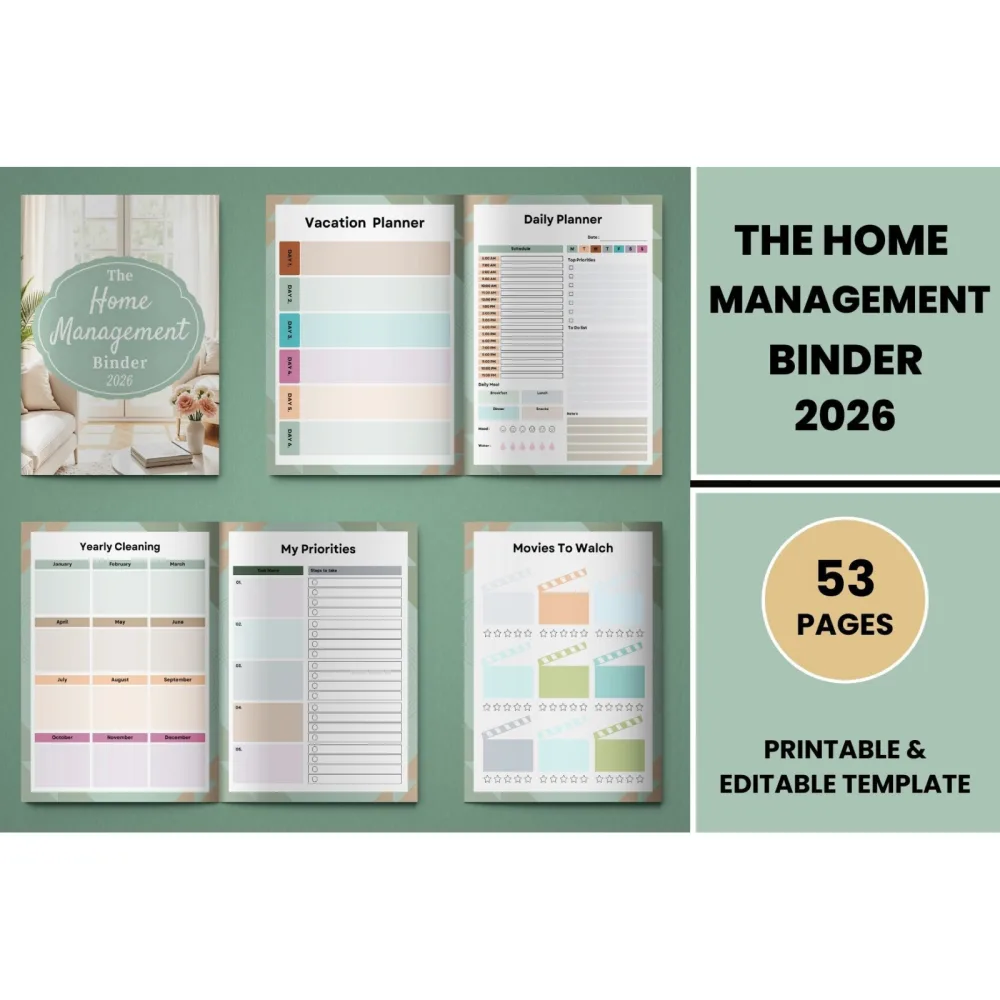 Home Management Binder Planner