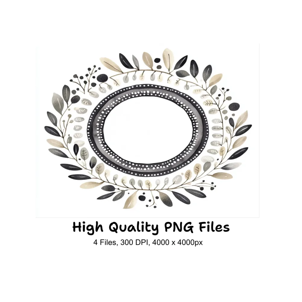 Elegant Floral Wreaths Clipart Bundle