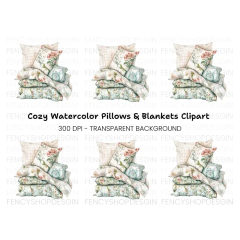 Floral Pillows Clipart Bundle