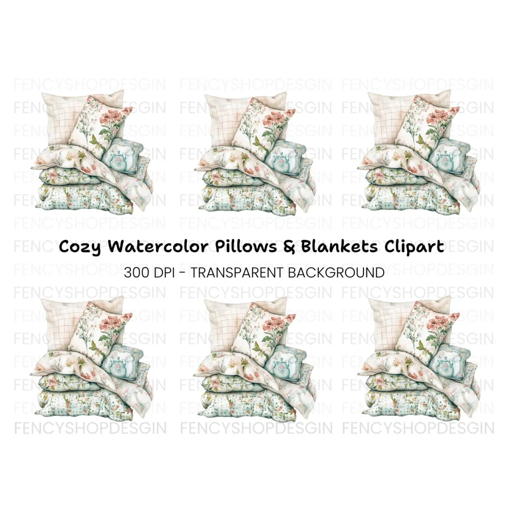 Floral Pillows Clipart Bundle