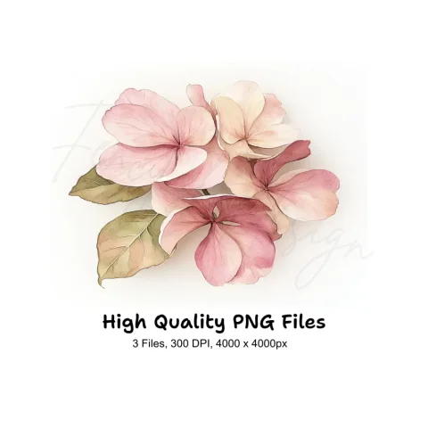 Pink Floral Clipart Bundle
