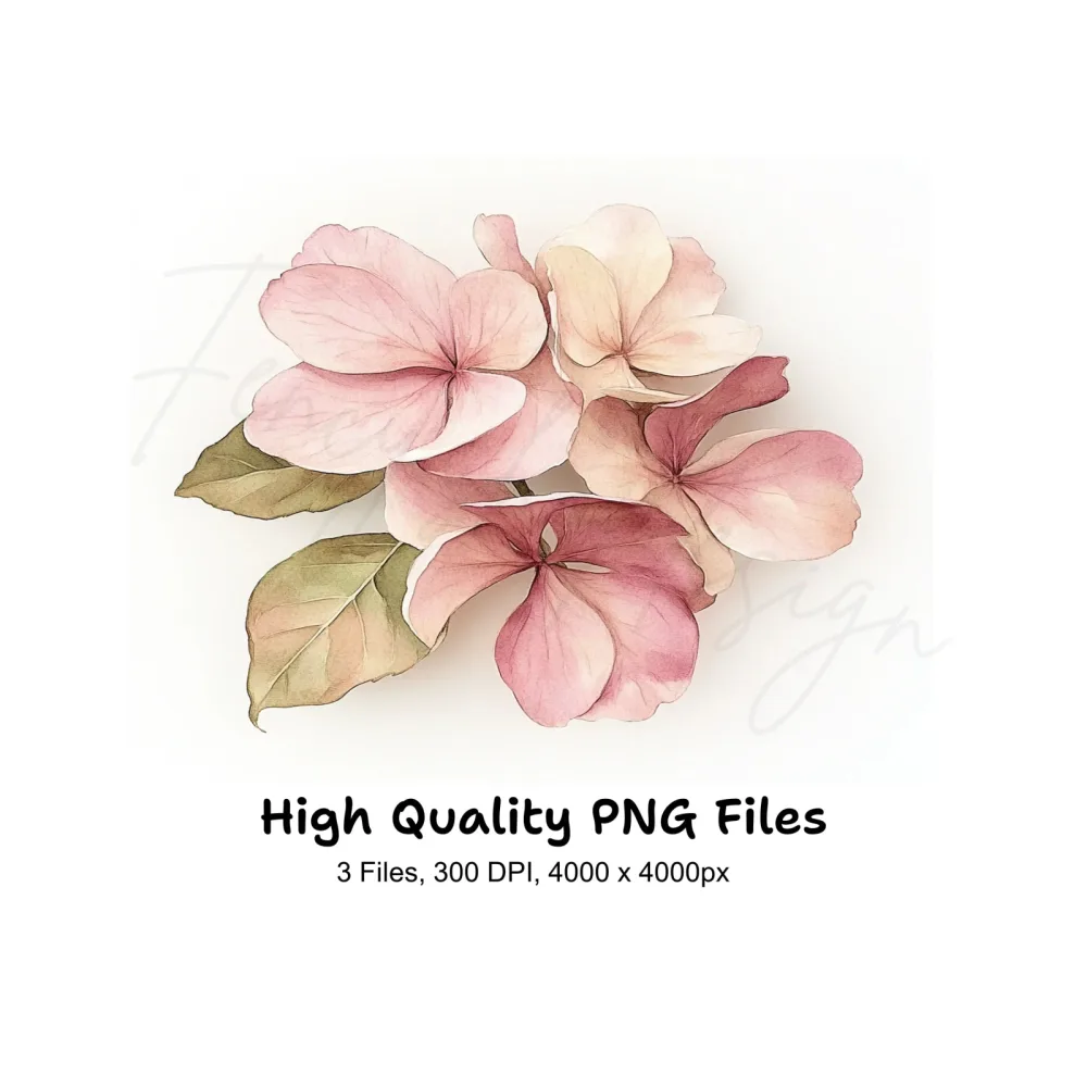 Pink Floral Clipart Bundle