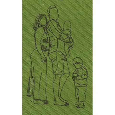 Minimalist Family Lines Art Embroidery Design