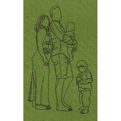 Minimalist Family Lines Art Embroidery Design