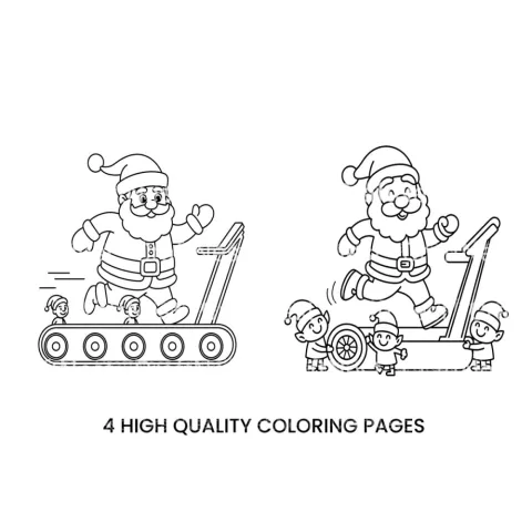 Santa and Elves Treadmill Coloring Books