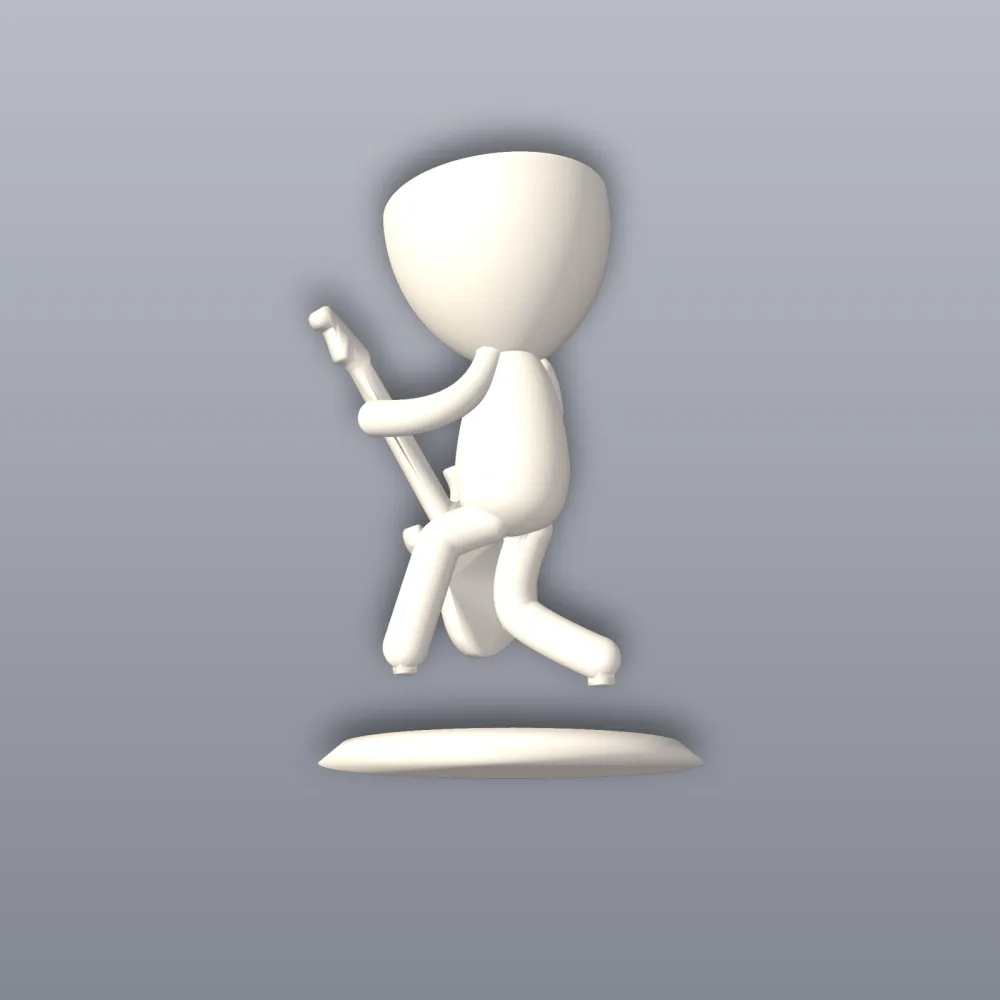 Guitar Player Vase 3D Print STL File