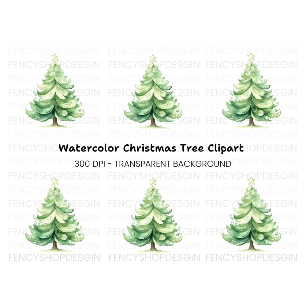 Whimsical Christmas Tree Clipart Bundle