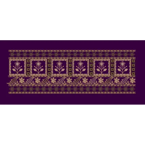 Paneled Floral Lace Border Embroidery Design