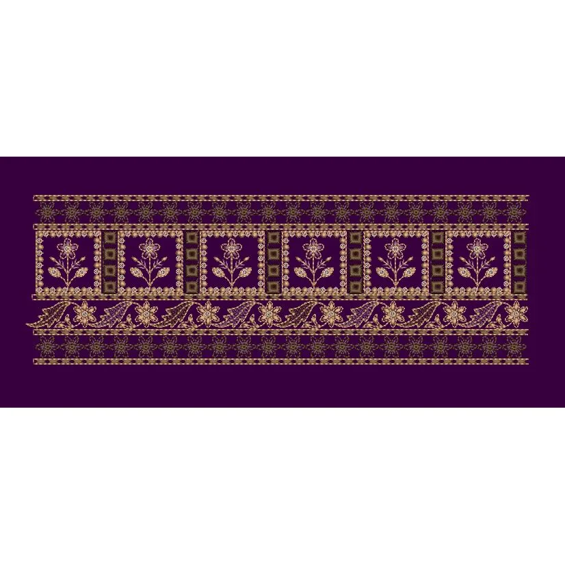 Paneled Floral Lace Border Embroidery Design
