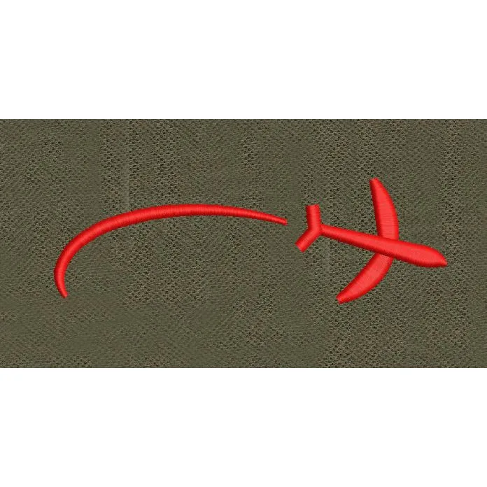 Airplane Split Red Embroidery Design