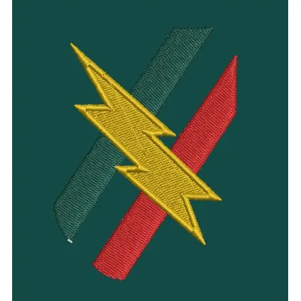 Lightning Bolt Shield Embroidery Design