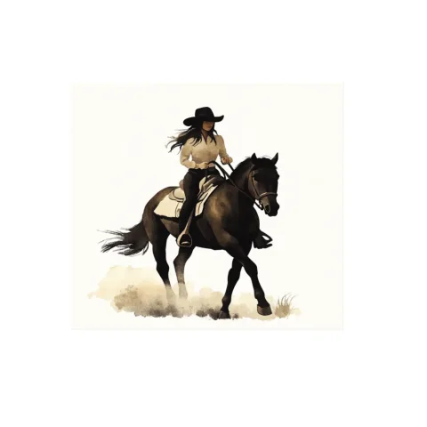 Cowgirl Riding Horse Clipart Bundle