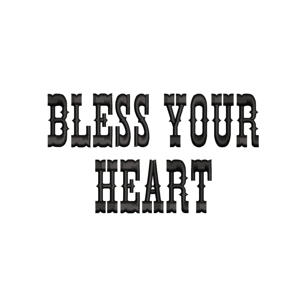 Bless Your Heart Embroidery Design