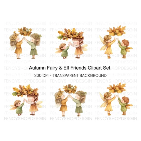 Autumn Fairy Clipart Bundle