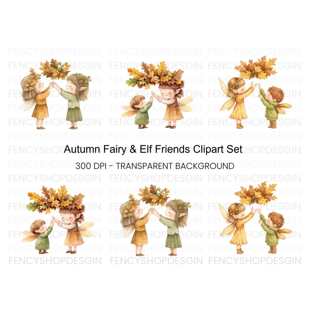 Autumn Fairy Clipart Bundle