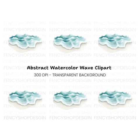 Stylized Ocean Waves Clipart Bundle