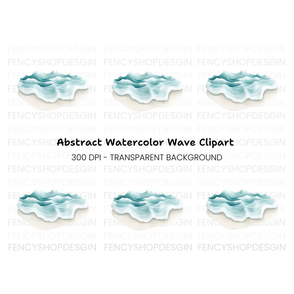 Stylized Ocean Waves Clipart Bundle