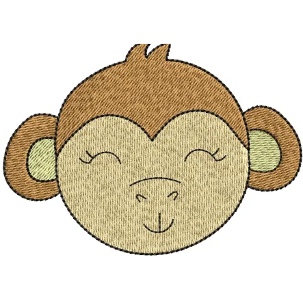 Monkey Face Embroidery Design