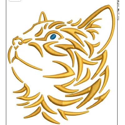 Cat Face Embroidery Design