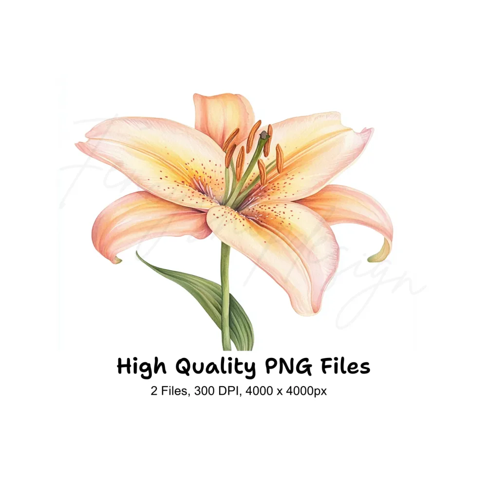 Elegant Lily Flower Clipart Bundle