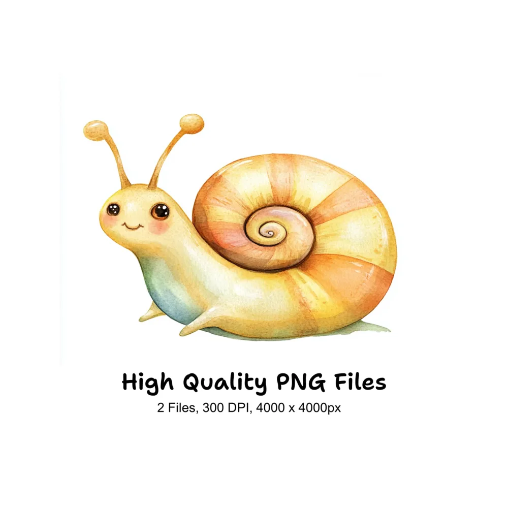 Cute Snail Clipart Bundle