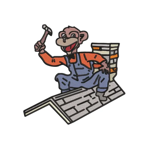 Monky Labour Embroidery Design