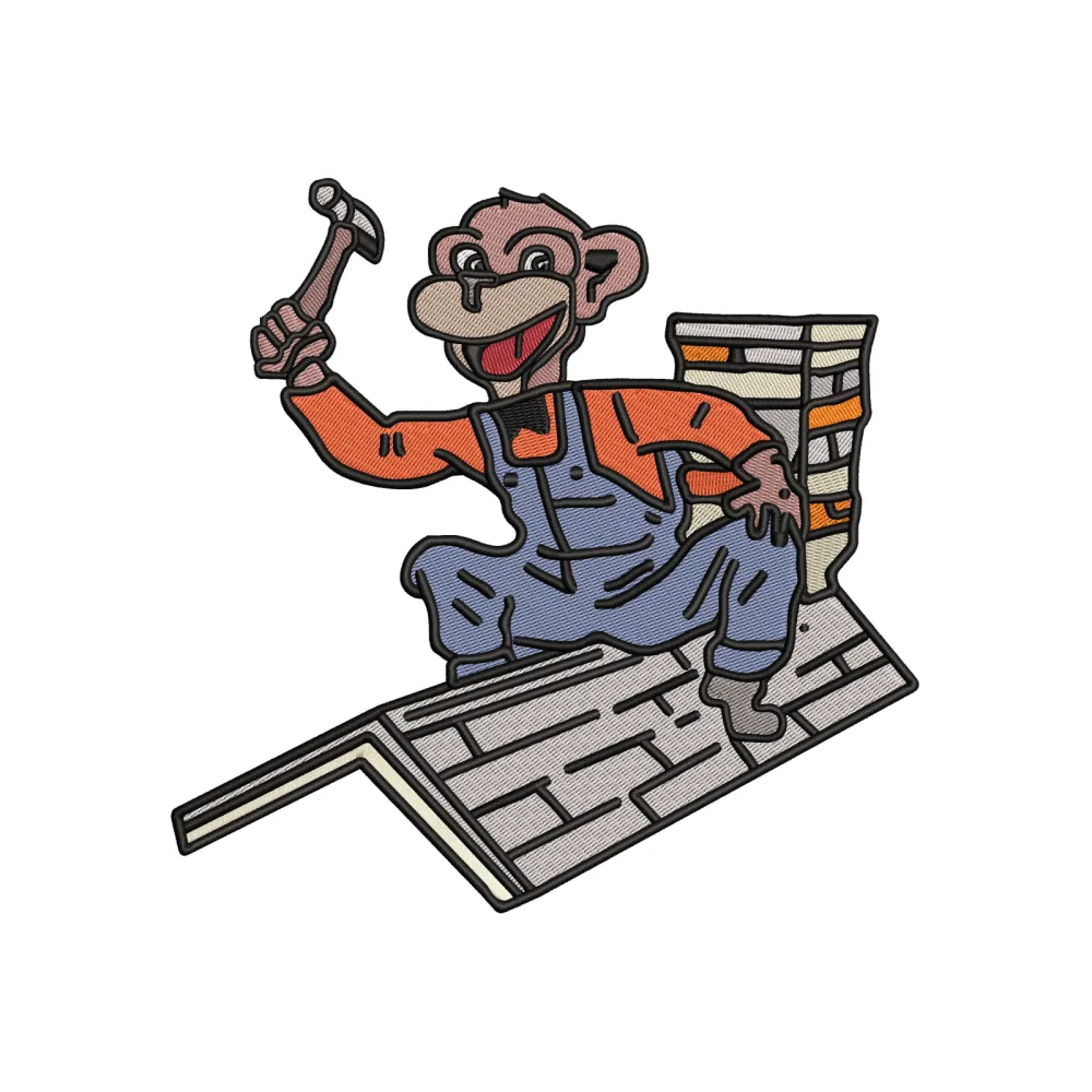 Monky Labour Embroidery Design