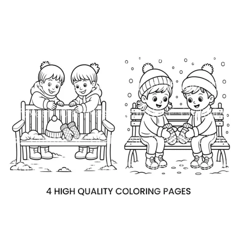 Winter Kids Fun Coloring Books