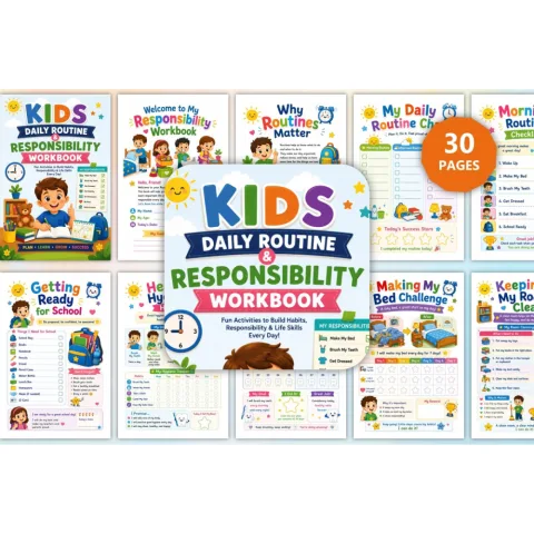 Kids Daily Routine Responsibility Workbook