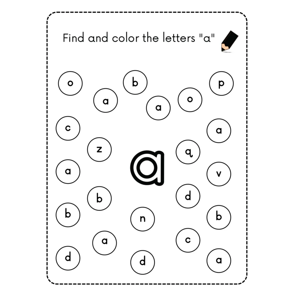 Lowercase Letter Recognition Coloring Worksheets