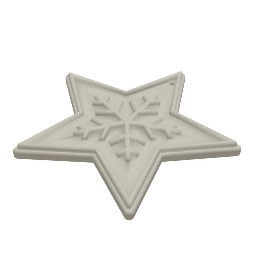 Snow Star Ornament 3D Print STL File