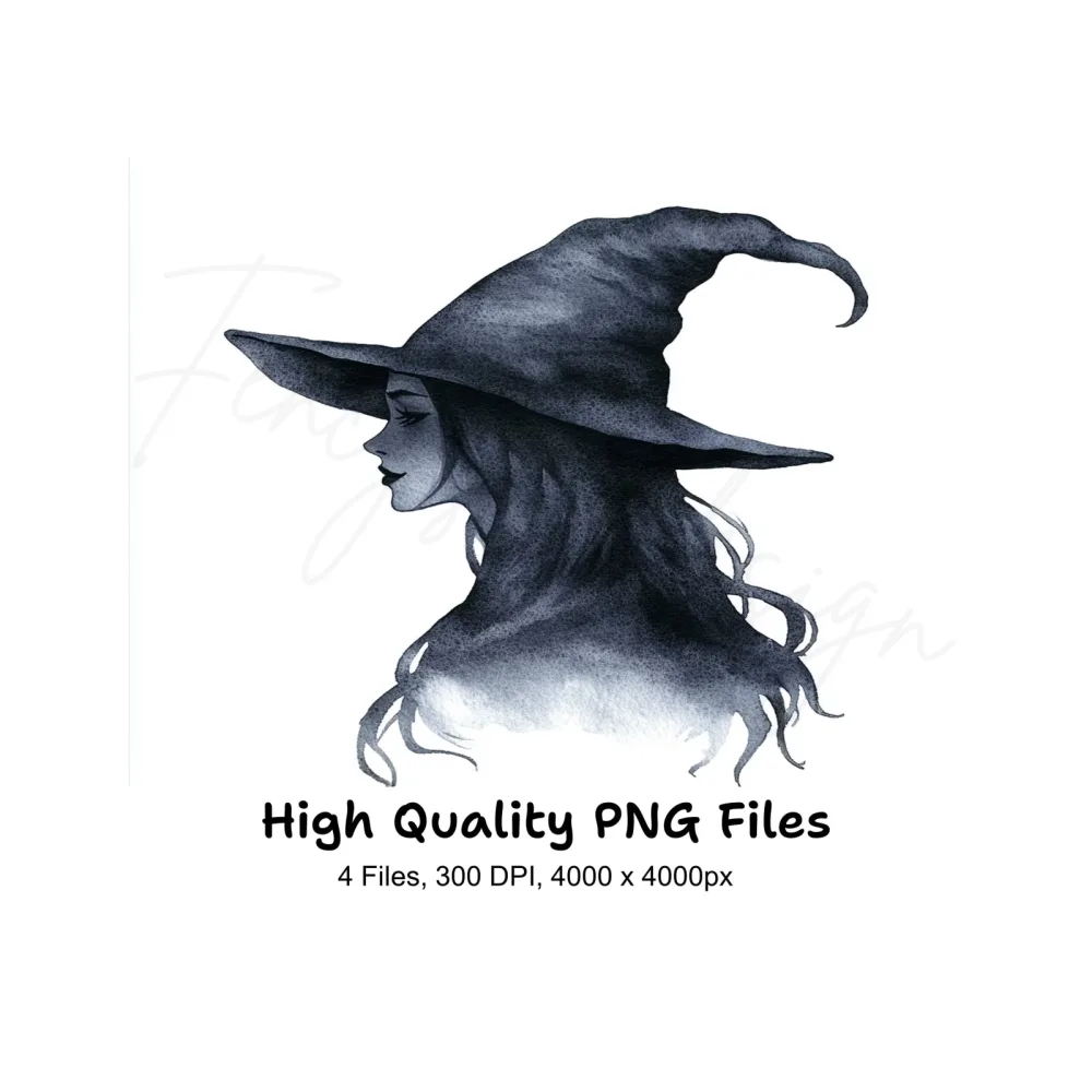 Mystical Witch Silhouette Clipart Bundle