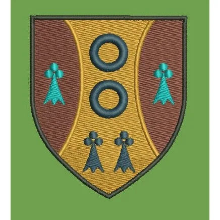 Heraldic Shield College Coat of Arms Embroidery Design