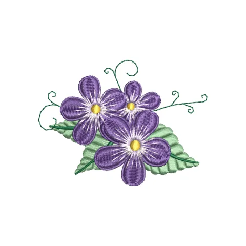 Blue Flower Embroidery Design