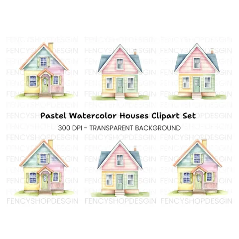 Charming Houses Clipart Bundle